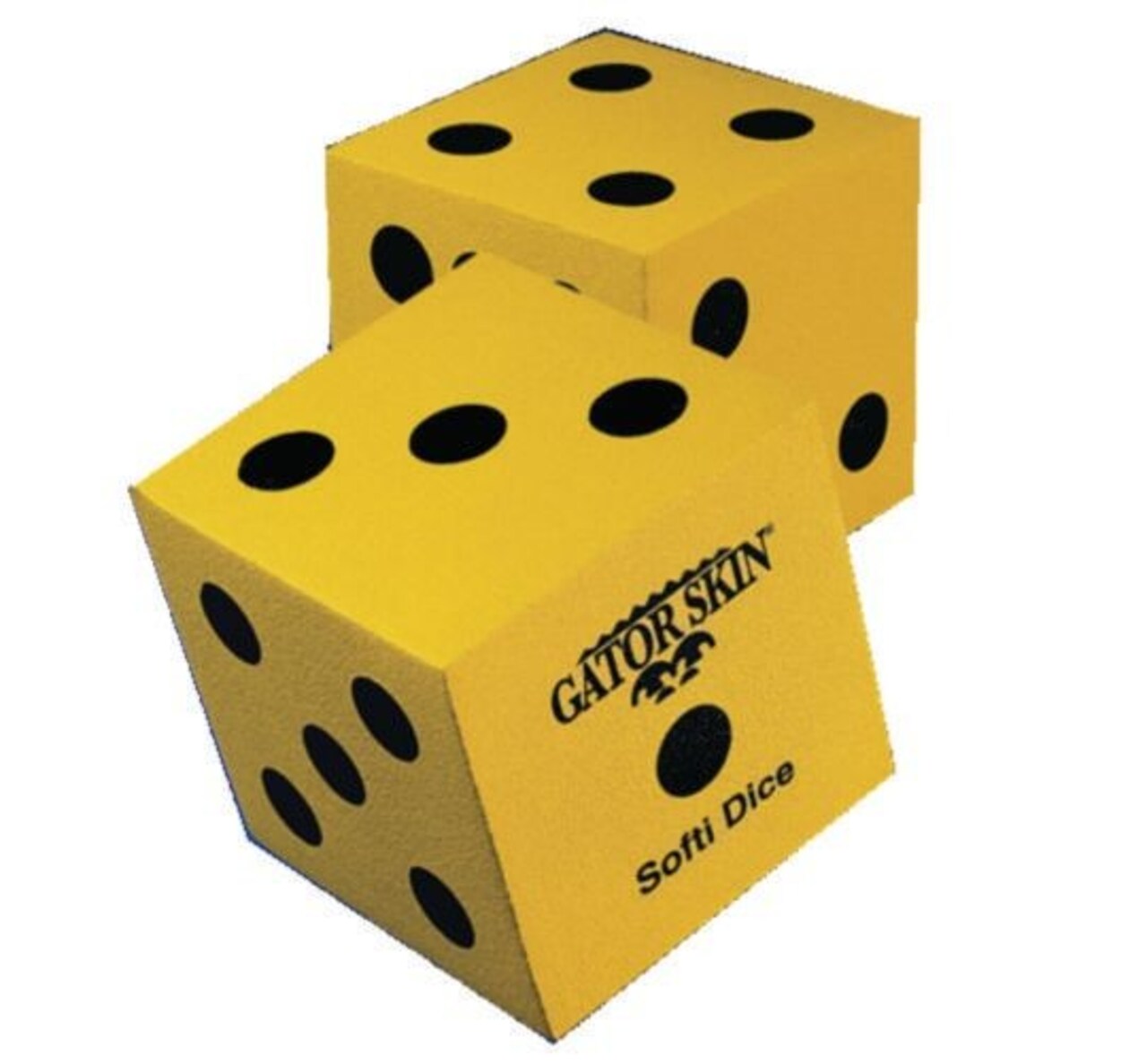 S&S Worldwide 5" Gator Skin Coated Foam Dice. Easy to Read, Soft and Durable 5" Square Dice have a Foam Core with a Tough Gator Skin Coating. Great for Math Games, Counting Activities & Dice Games.
